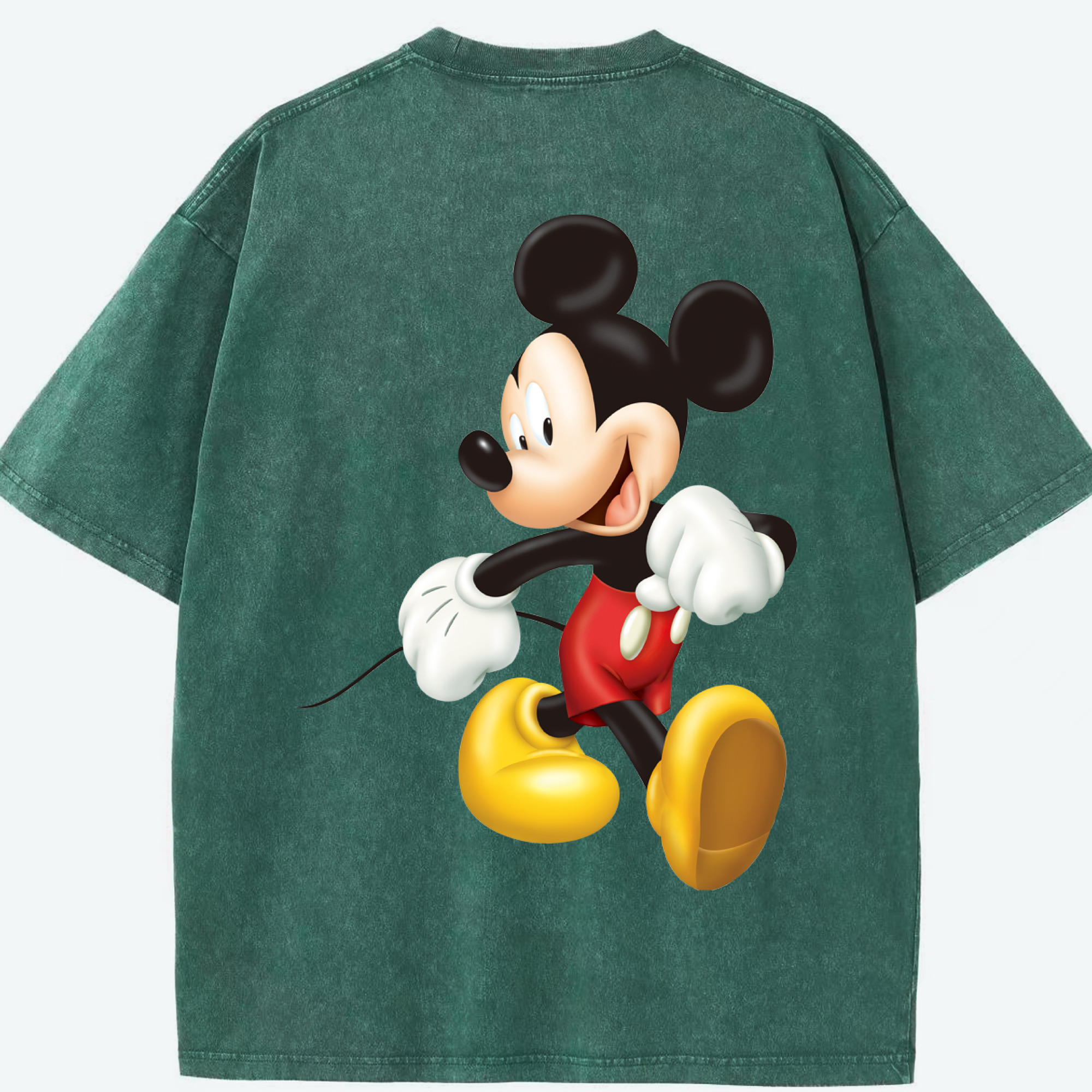 （画像用） ミッキーマウス Mickey Mouse 綿100% ヴィンテージ風 半袖Tシャツ（背面プリント）